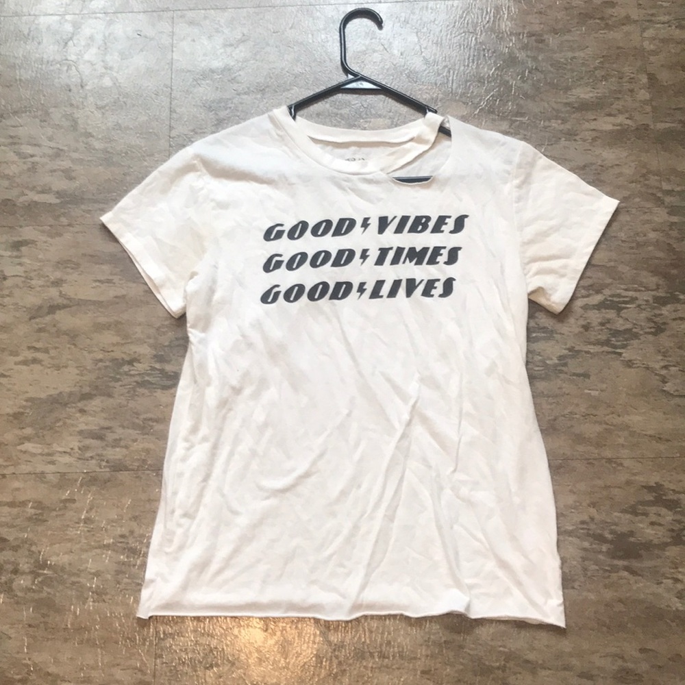 White and black Graphic Tee